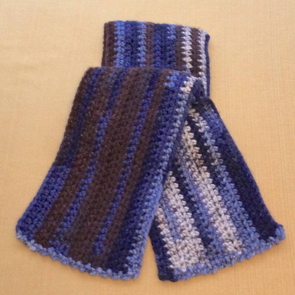 Mens Hand Crocheted Scarf